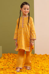 Mustard Embroidered Girls 2PC