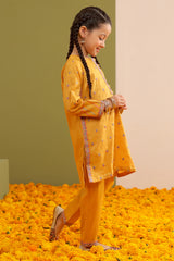 Mustard Embroidered Girls 2PC