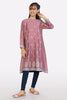 Purple Block Printed Girls Kurti