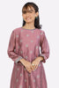 Purple Block Printed Girls Kurti