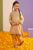 Gold Khaddi Net Embroidered Girls 2PC Suit