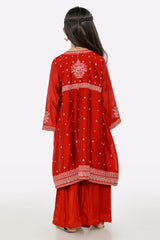 Red Embroidered Girls 2PC