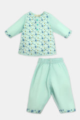 Sea Green Printed Infant 2PC