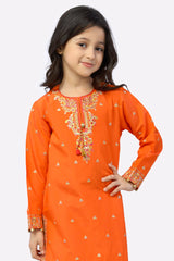 Orange Embroidered Girls 2PC