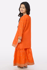 Orange Embroidered Girls 2PC
