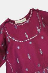 Magenta Embroidered Infant 2PC