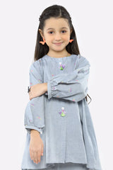 Grey Embroidered Girls 2PC