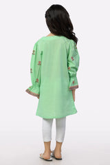 Green Embroidered Girls Kurti