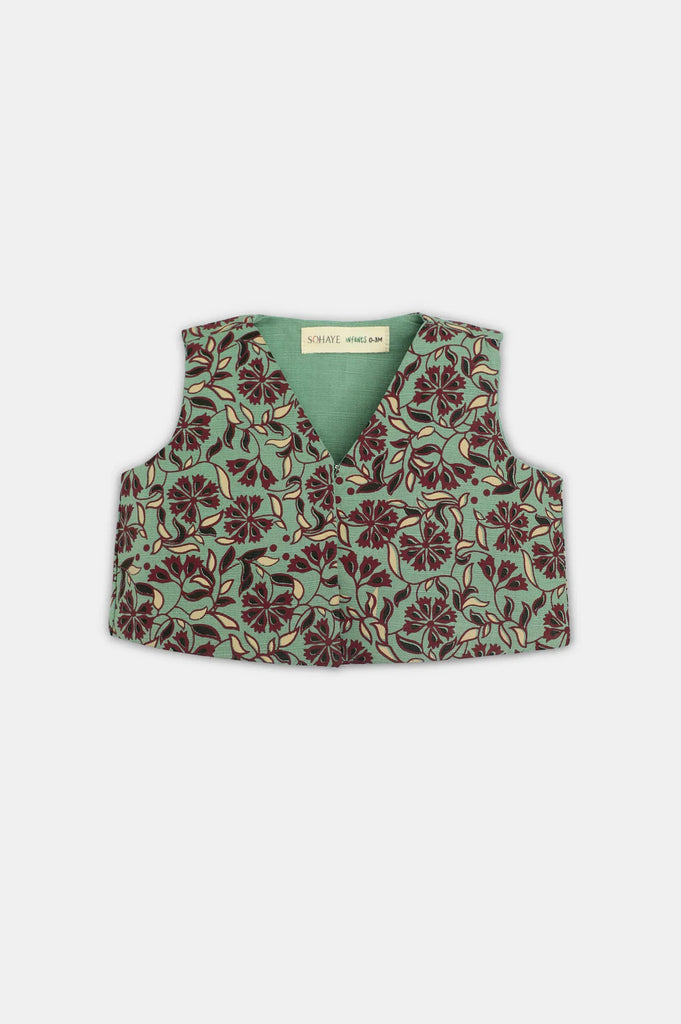 Green Infant Girl Waistcoat