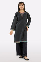 Black Embroidered Girls Kurti