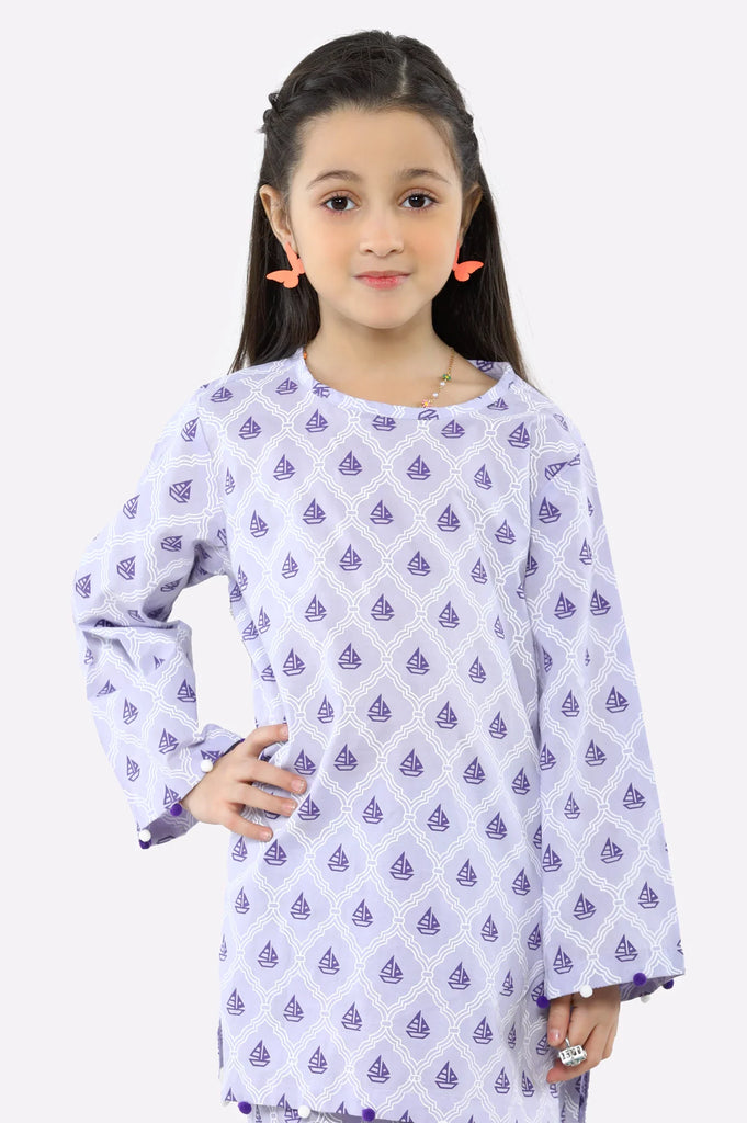 Lilac Printed Girls 2PC