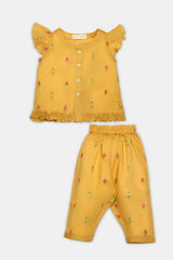 Mustard Embroidered Infant 2PC