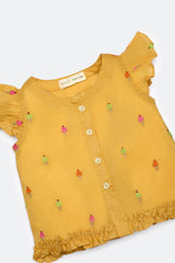 Mustard Embroidered Infant 2PC