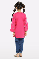 Pink Embroidered Girls Kurti