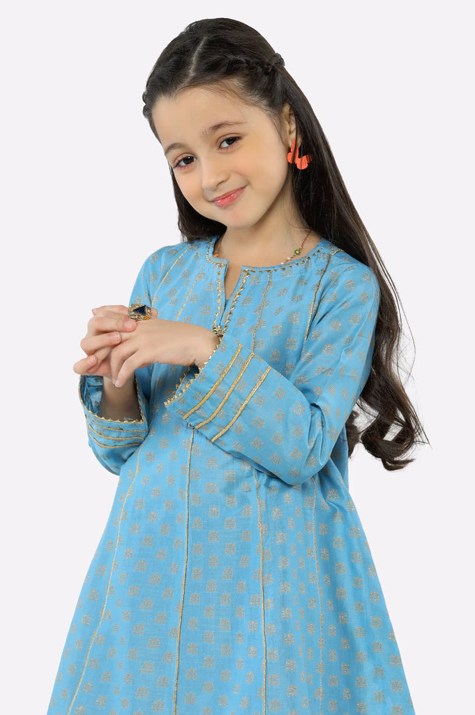 Blue Stylised Girls Kurti