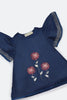 Navy Blue Embroidered Infant 2PC