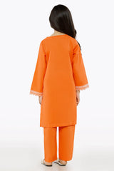 Orange Embroidered Girls 2PC