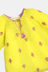 Yellow Embroidered Infant 2PC