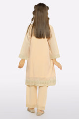 Peach Embroidered Girls 2PC