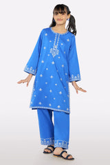 Blue Embroidered Girls 2PC