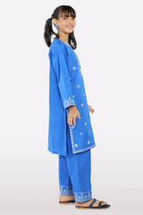 Blue Embroidered Girls 2PC