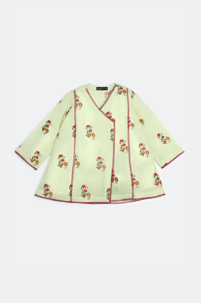 Light Green Embroidered Girls Kurti