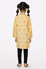 Mustard Embroidered Girls Kurti