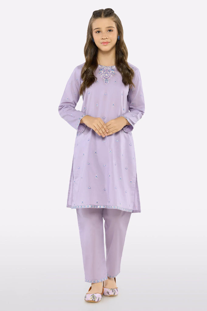 Lilac Embroidered Girls 2PC