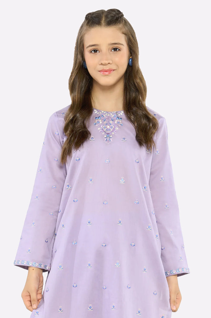 Lilac Embroidered Girls 2PC