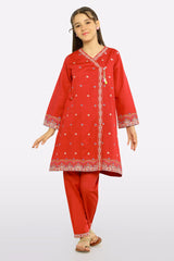 Red Embroidered Girls 2PC