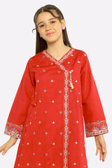 Red Embroidered Girls 2PC