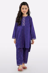 Purple Embroidered Girls 2PC