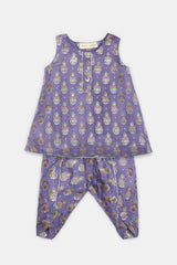 Purple Block Printed Infant 2PC