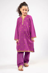 Purple Embroidered Girls 2PC