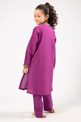 Purple Embroidered Girls 2PC