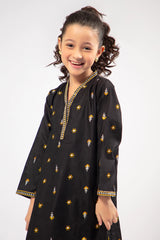 Black Embroidered Girls 2PC