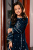 Navy Blue Embroidered Girls 2PC