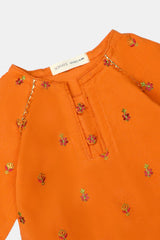 Orange Embroidered Infant 2PC