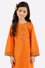 Orange Embroidered Girls 2PC