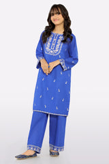 Blue Embroidered Girls 2PC