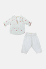 Embroidered Off White Infant 2PC