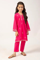 Pink Embroidered Girls 2PC