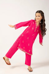 Pink Embroidered Girls 2PC