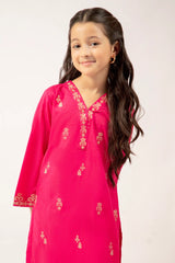 Pink Embroidered Girls 2PC