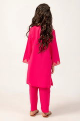 Pink Embroidered Girls 2PC