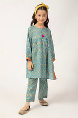 Green Printed Girls 2PC