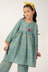 Green Printed Girls 2PC