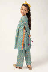 Green Printed Girls 2PC