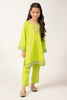 Parrot Green Embroidered Girls 2PC