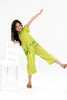 Parrot Green Embroidered Girls 2PC